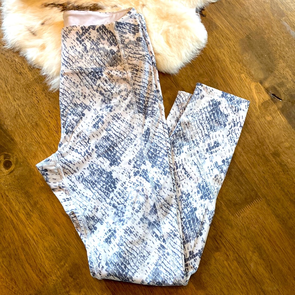 Pink Sport - Full Length Leggings - Snake Skin Print - SMALL